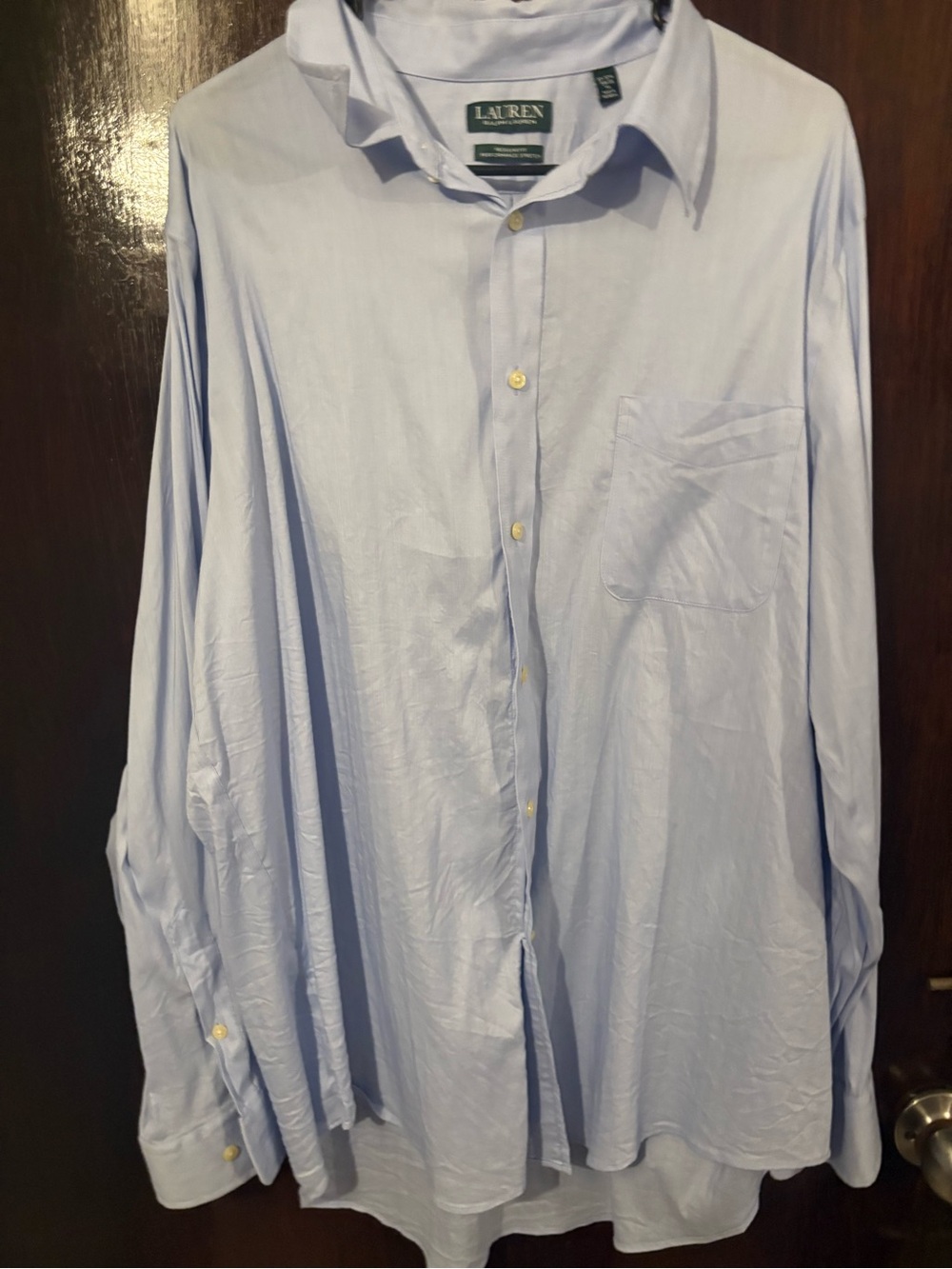 Bundle 3 for $25. Ralph Lauren Light Blue Long-Sleeve Dress Shirt. Size XL.